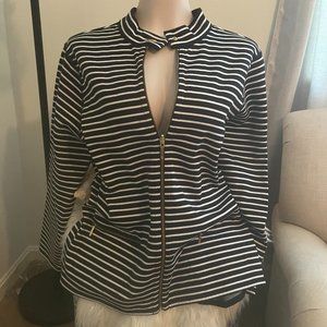 Black and white striped jacket - Size Extra Large